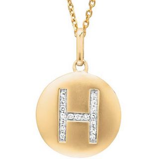 Sterling Silver/ 14k Gold Diamond H Necklace Today $69.99