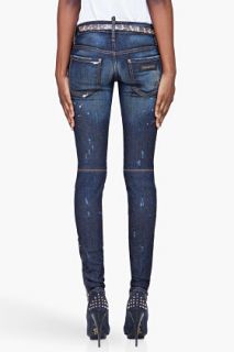 Dsquared2 Blue Super Slim Zip Jeans for women