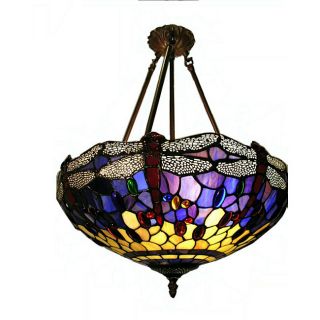 Tiffany style Hanging Dragonfly Lamp