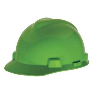 MSA 815565 Hard Hat, FrtBrim, Slttd, 4Rtcht, Lime Green