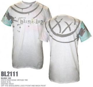 Blink 182   White Single Raw Edge T Shirt   Ships in 24
