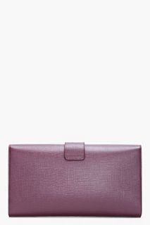 Yves Saint Laurent Large Dark Aubergine Chyc Clutch for women