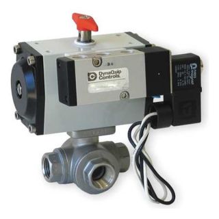 Dynaquip Controls PYSA7AJD07A Ball Valve, 1 1/2 In, Double Acting, SS