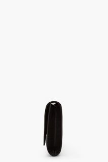 Saint Laurent Black Calfskin Logo Piece Folding Clutch for women