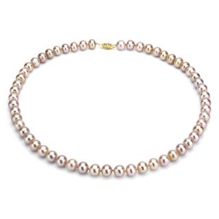 DaVonna 14k 10 11mm Pink Freshwater Cultured Pearl Strand Necklace (16