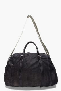 Diesel Black Denim Duffie Bag for men