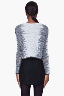 Alexander Wang Cropped Grey Metallic Angora Sweater for women