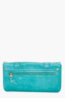 Proenza Schouler Ps1 Teal Leather Pouch Clutch for women