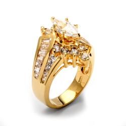 Ultimate CZ 14k Goldplated Marquise cut Cubic Zirconia Ring