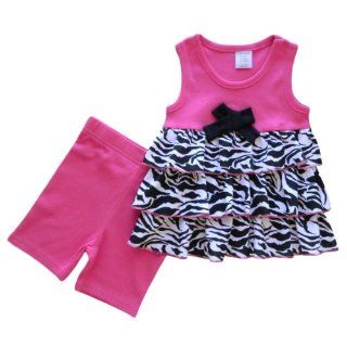 Cutie Pie Baby Girls Zebra Animal Print Tier Layered Ruffle Top and