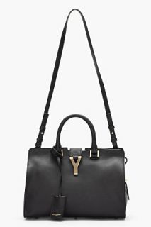 Saint Laurent Black Leather Chyc Macho Tote for women