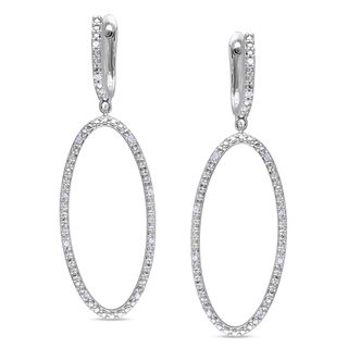 Miadora Sterling Silver 1/10ct TDW Diamond Dangle Earrings