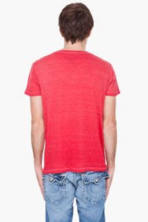 True Religion Red V neck T shirt for men