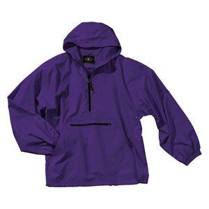Mens Pack N Go Pullover Rain Jacket, Purple Clothing