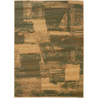 Acadiah Green/ Cream Abstract Area Rug (92 x 125)
