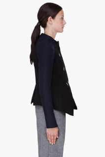 CARVEN Black Double breasted Wool Jacket for women