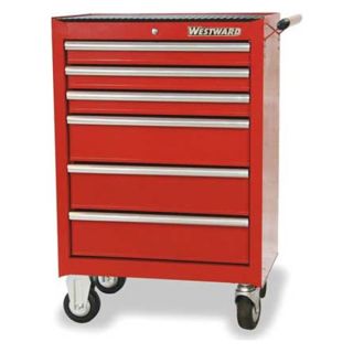 Westward 2CZX4 Rolling Tool Cabinet, 27 In W, 6 Drawer