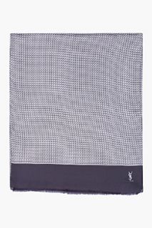Yves Saint Laurent Long Grey Silk Blend Scarf for men