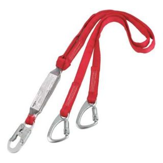 Protecta 1340060 Tie Back Lanyard, 2 Leg, Polyester, Red