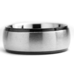 Two tone Stainless Steel Men?s Dome Ring (8 mm)