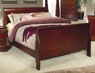 Cherry Finish Queen Size Sleigh Bed