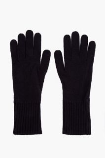 Y 3 Black Knit Combo Gloves for men