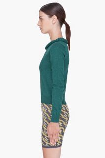 Opening Ceremony Green Braided Neck Sweater for women