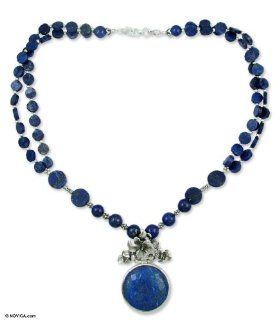 Lapis lazuli pendant necklace, Midnight Lily Jewelry