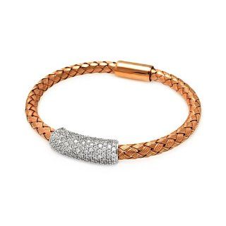 .925 Sterling Silver Rose Gold Plated Braided Italian