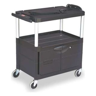 Rubbermaid FG9T2900BLA Cart with Cabinet, 33Hx32 3/4W, Black