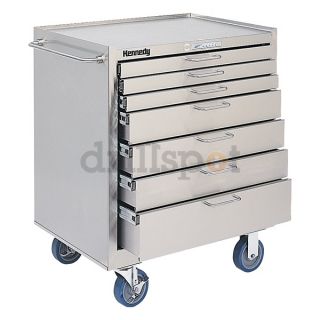 Kennedy 28197 Rolling Cabinet, 29 x20 x35, 7 Drawers, Stl