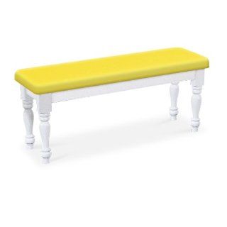 Wood Country Style White Farmhouse Dining Bench with