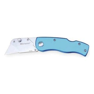Westward 1YJD6 Folding Knife, 6 In, Clip Blade, Blue