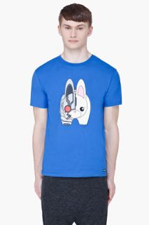 Kidrobot Blue Cyborg Rabbit Print T shirt for men