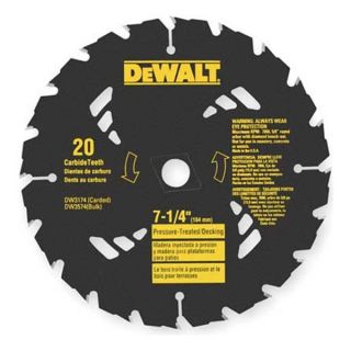 Dewalt DW3574 Crclr Saw Bld, Crbde, 7 1/4 In Dia, 20 TPI