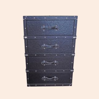 Vintage Antique Faux Leather Four Drawer Chest Today $312.99