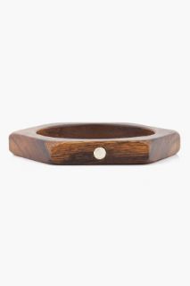 Marc By Marc Jacobs Brown Wooden Bolt Bangle for women