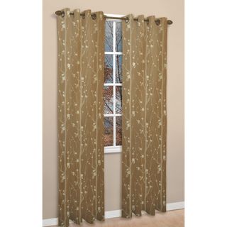 Shadows Gold Jacquard 84 inch Curtain Panel Pair