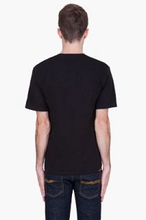 Stussy Black Stock Crown Print T shirt for men