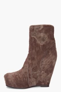 Rick Owens Distressed Suede Wedges for women