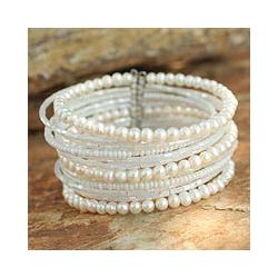 Stainless Steel Tantalizing Pearl Wrap Bracelet (Thailand) Today $