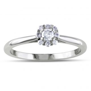 Miadora 10k White Gold 1/5ct TDW Diamond Promise Ring (H I, I2 I3