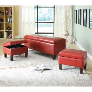 Ibrahim Red Storage Bench and Ottomans Today $253.99