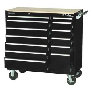 Kennedy 10492BK Rolling Cabinet, 39 3/8 W, 13 Drawer, Black