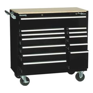 Kennedy 10493BK Rolling Cabinet, 39 3/8 W, 12 Drawer, Black