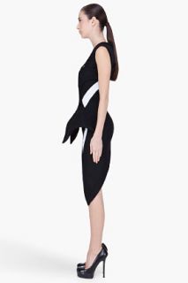 Mugler Black Wool Padded Cutout Dress for women