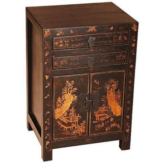 Antique style Black and Gold End Table (China)