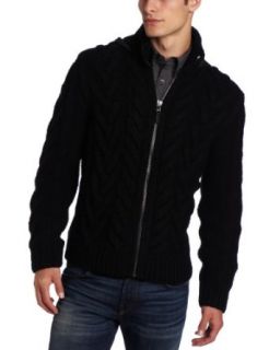 Michael Kors Mens Cable Full Zip With Hood Clothing
