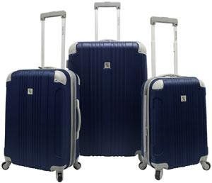 Malibu Hardsided 3 Piece Spinner Luggage Set Color Gray