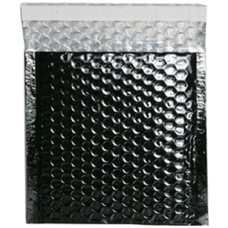 Black Metallic CD size Bubble Mailers (Pack of 12)